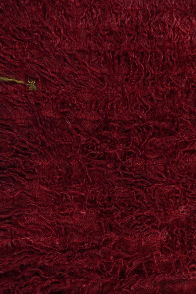 Vintage Tulu Shag Rug In Burgundy Pile