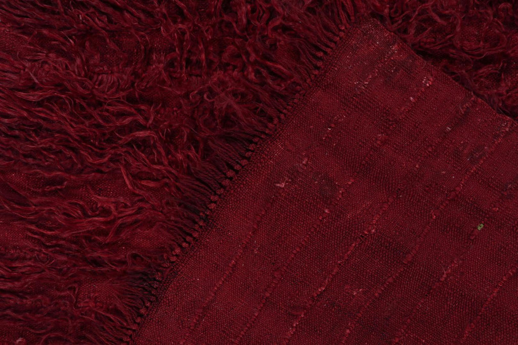 Vintage Tulu Shag Rug In Burgundy Pile