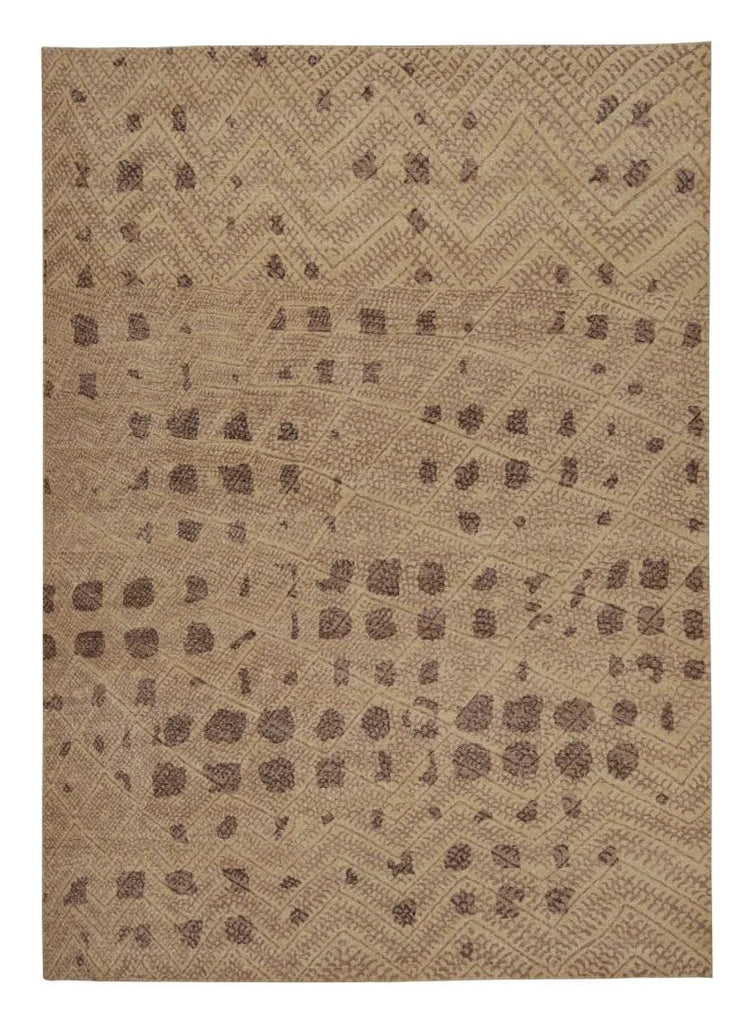 Oversized Moroccan Style Rug With Beige-Brown Geometric Patterns