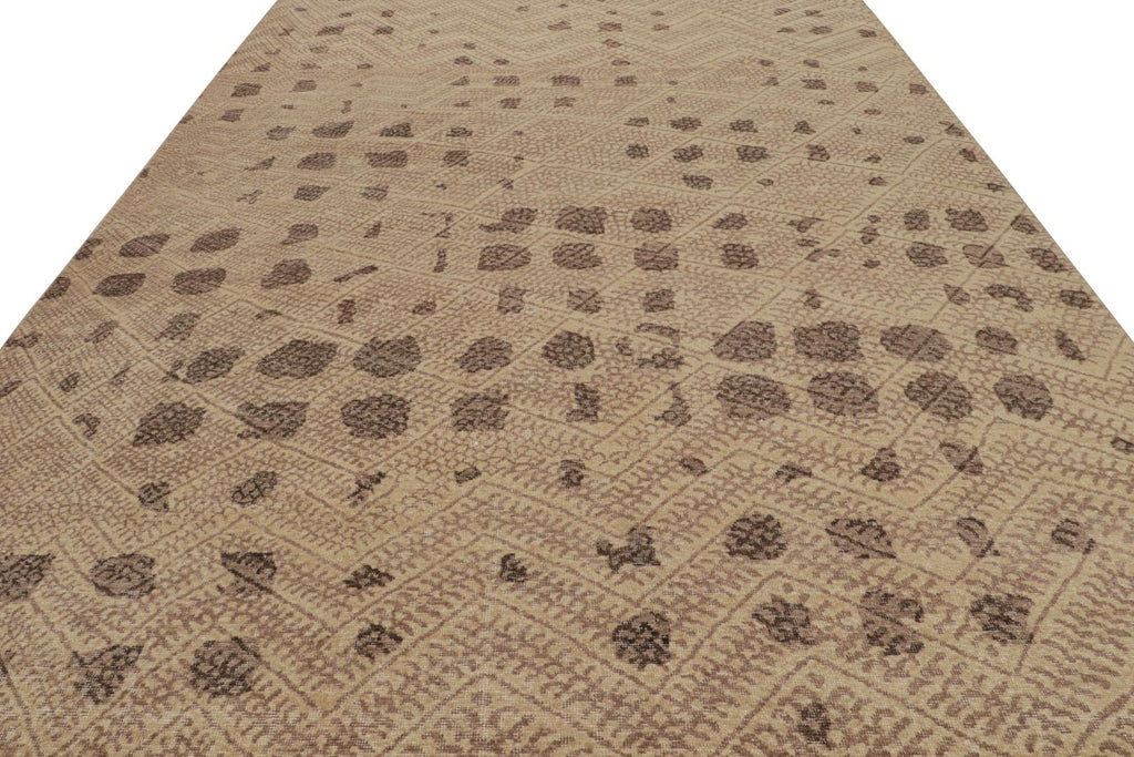 Oversized Moroccan Berber Rug With Beige-Brown Geometric Patterns