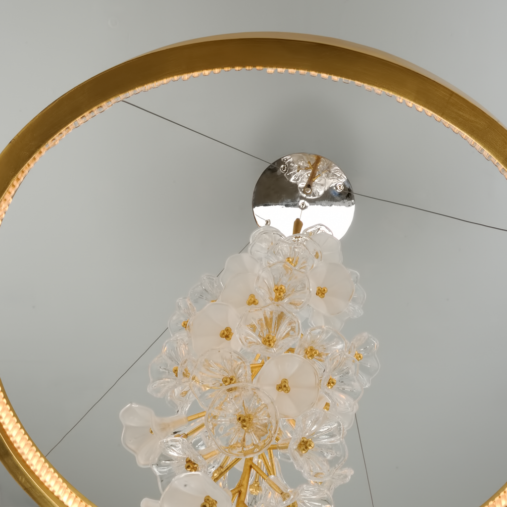 Jasmine Pendant 50" - Gold Leaf