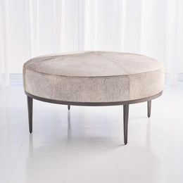 Urban Ottoman with Grey Hair, Antique Gunmetal