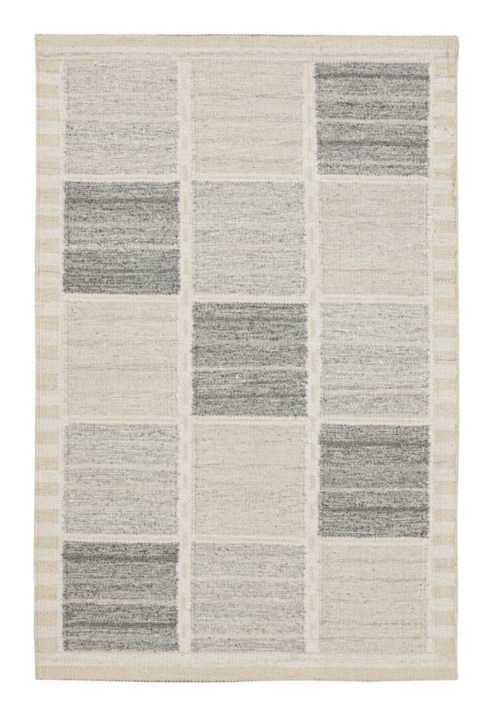 Scandinavian Rug In Off White And Gray Geometric Patterns