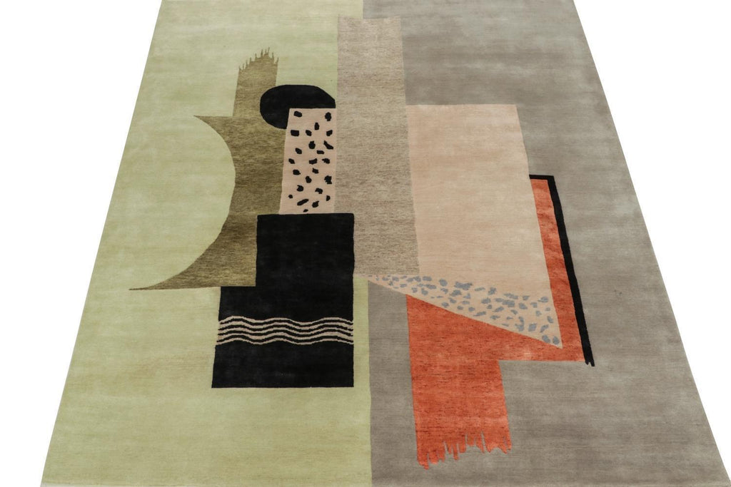 French Art Deco Rug with Polychromatic Geometric Patterns