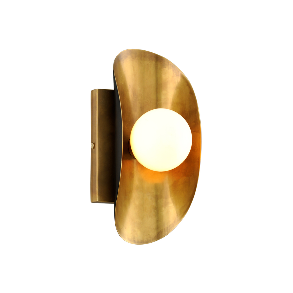 Hopper Wall Sconce 10" - Vintage Brass Bronze Accents