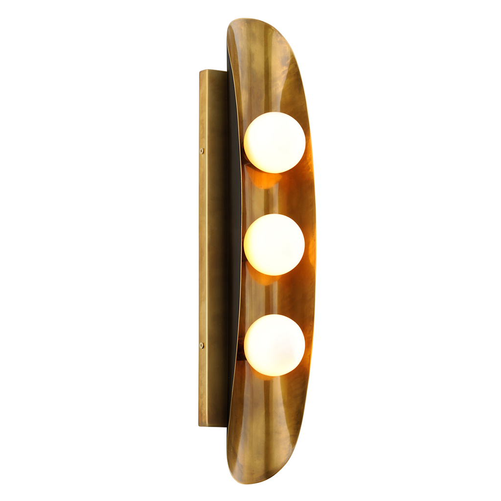 Hopper Wall Sconce 24" - Vintage Brass Bronze Accents