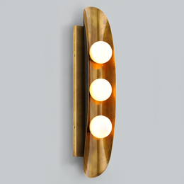 Hopper Wall Sconce 24" - Vintage Brass Bronze Accents