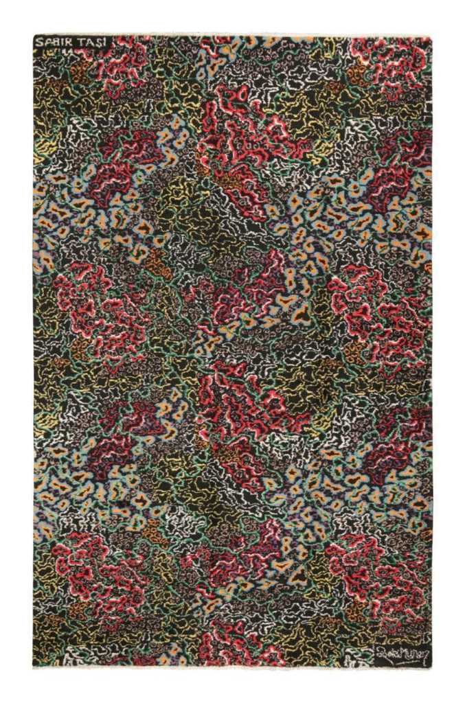 Vintage Signature Zeki Muren Rug With Abstract Patterns