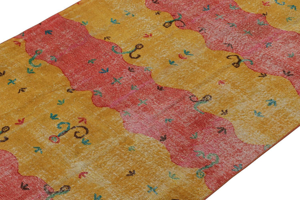 Vintage Zeki Muren Rug In Red & Gold With Vibrant Patterns