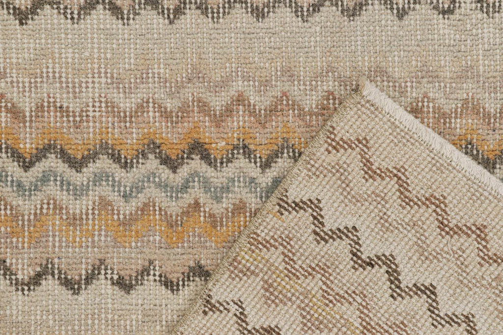 Vintage Zeki Muren Runner In Taupe With Polychromatic Chevrons