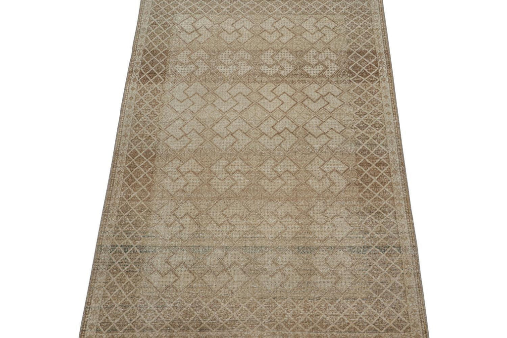 Vintage Zeki Muren Rug In Beige Brown Patterns