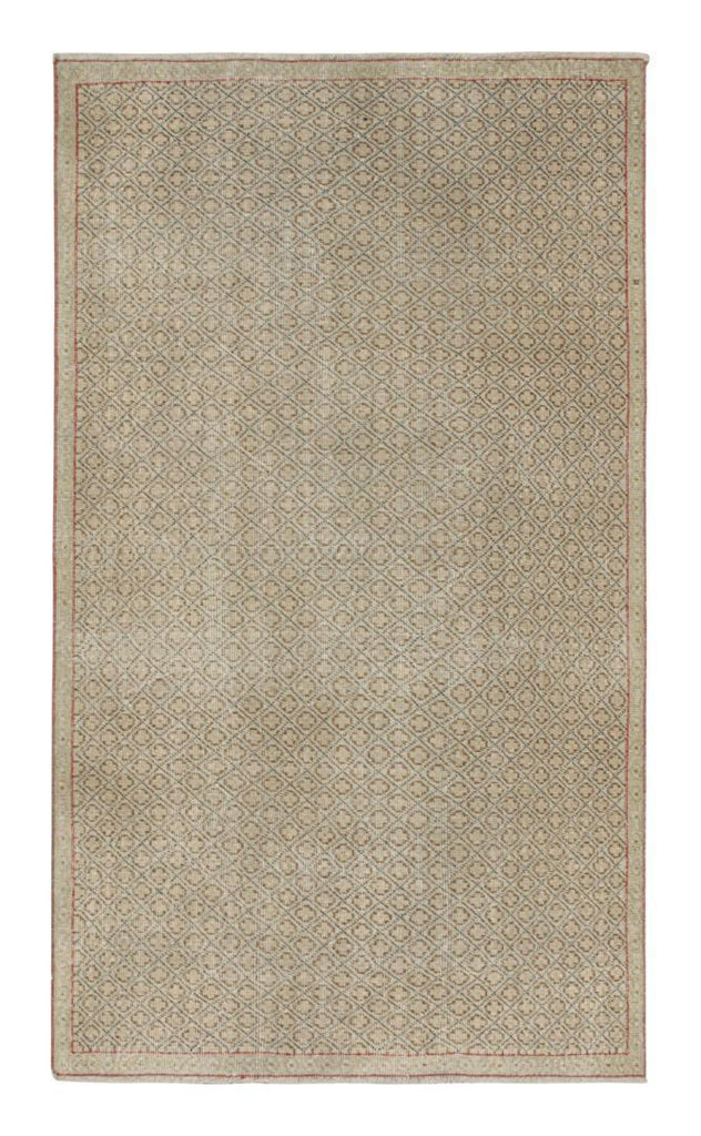 Vintage Zeki Muren Rug With Beige Brown Geometric Pattern