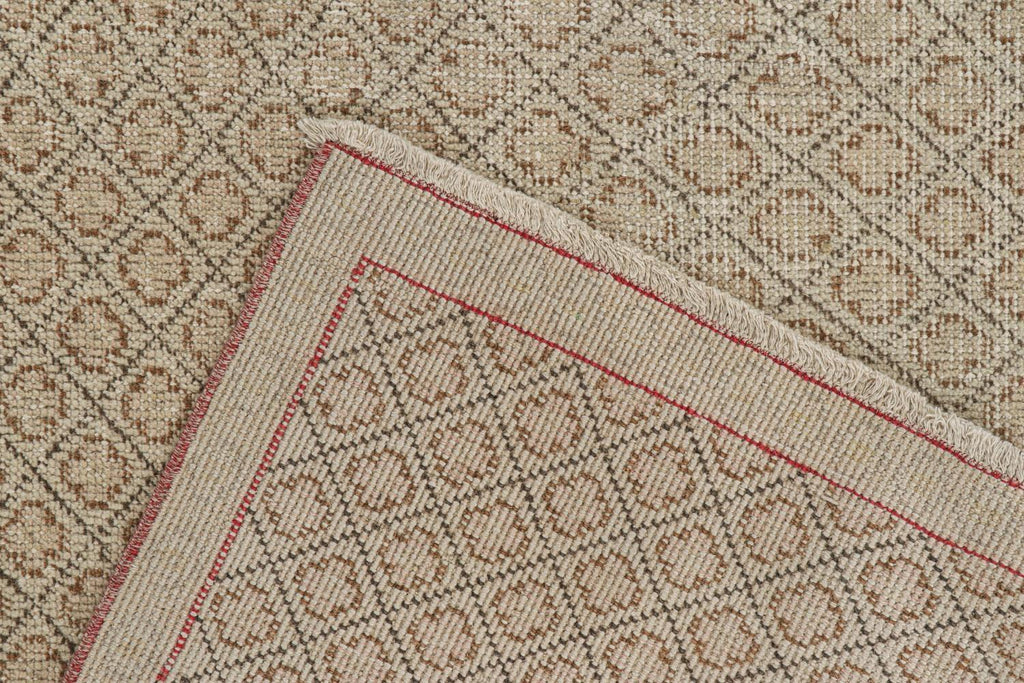 Vintage Zeki Muren Rug With Beige Brown Geometric Pattern