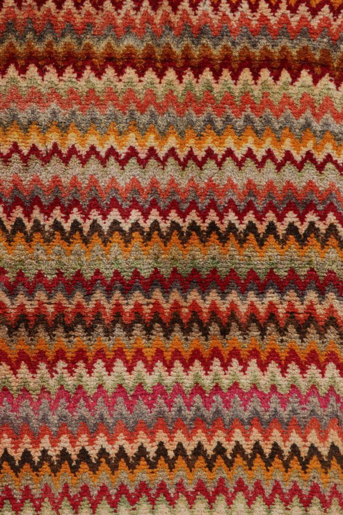 Vintage Persian Tribal Rug In Polychromatic Chevron Patterns