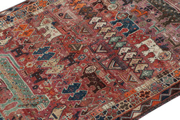 Vintage Qashqai Persian Gabbeh Rug With Animal Pictorials