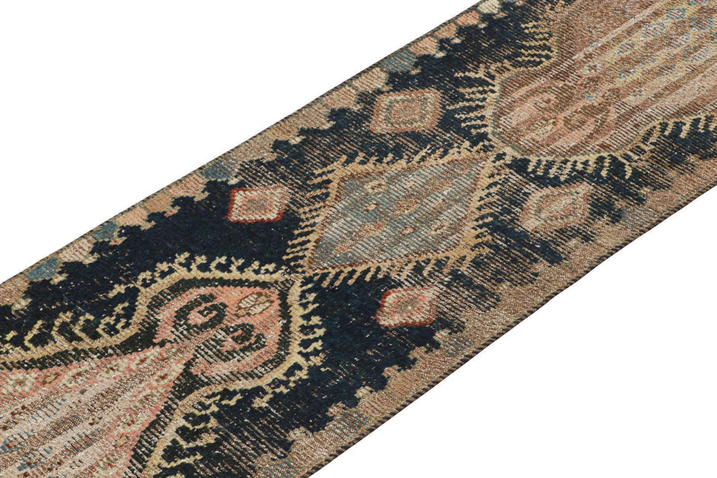 Vintage Qashqai Persian Gabbeh Runner With Medallion Patterns