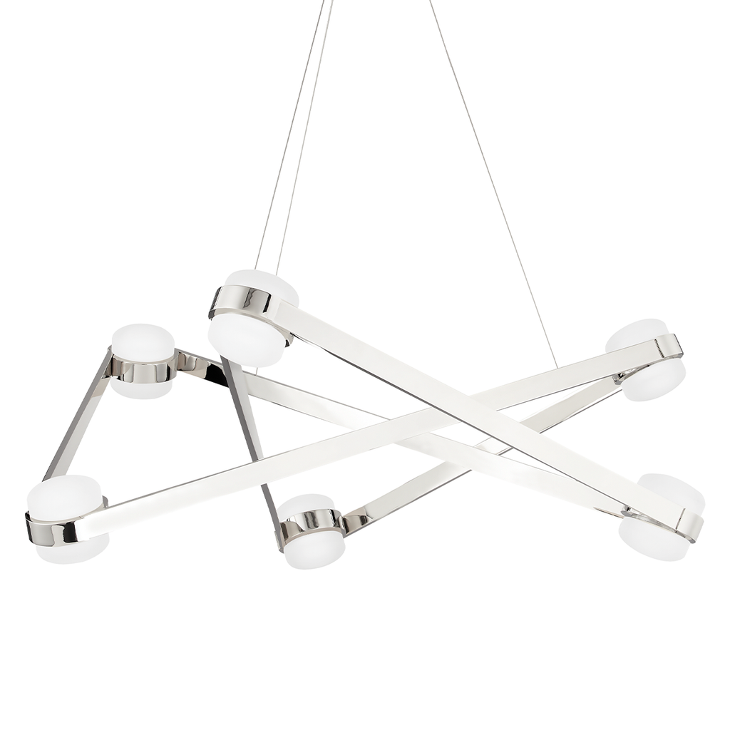 Orbit 6 Light Chandelier - Polished Nickel