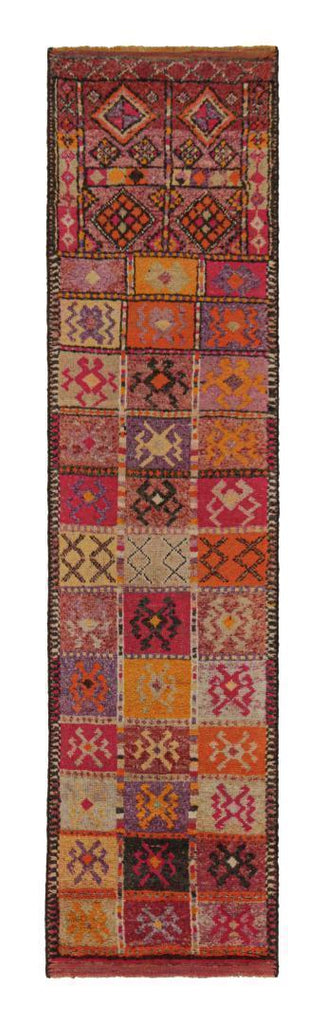 Vintage Turkish Tribal Runner In Polychromatic Tribal Patterns