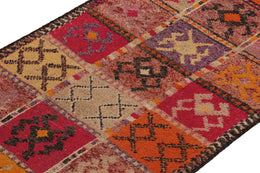 Vintage Turkish Tribal Runner In Polychromatic Tribal Patterns