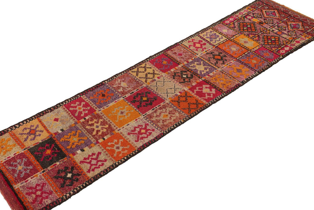 Vintage Turkish Tribal Runner In Polychromatic Tribal Patterns