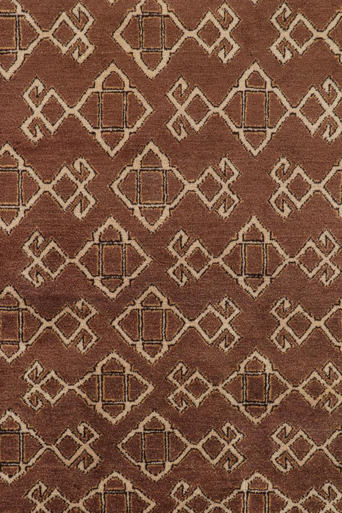 Vintage Hereke Rug In Brown With Beige Geometric Pattern