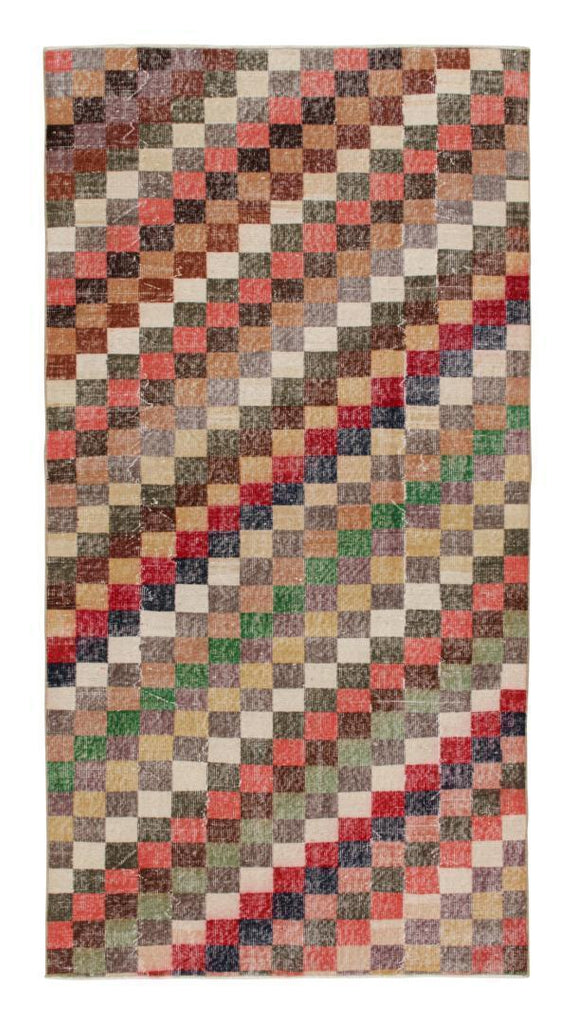 Vintage Zeki Muren Rug In Polychromatic Geometric Patterns