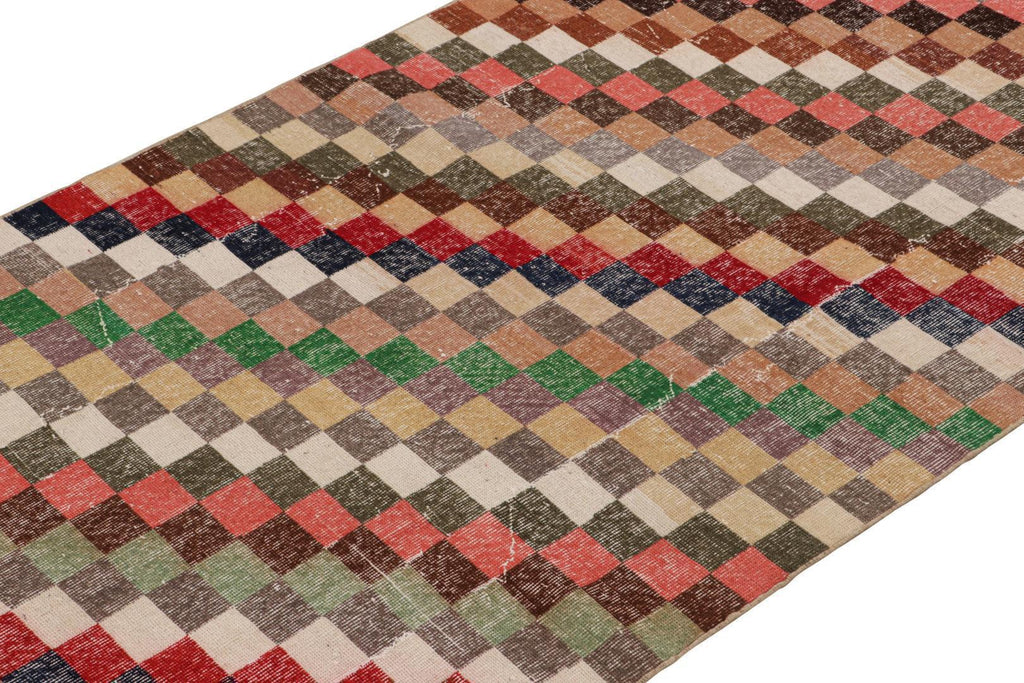 Vintage Zeki Muren Rug In Polychromatic Geometric Patterns