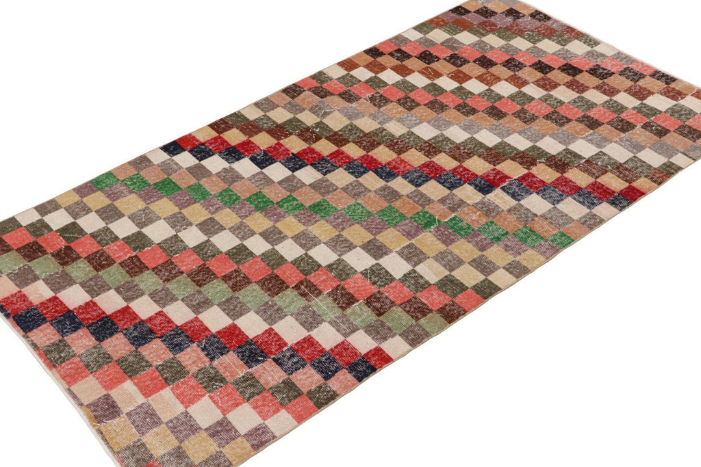 Vintage Zeki Muren Rug In Polychromatic Geometric Patterns