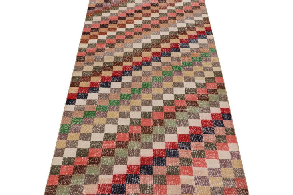 Vintage Zeki Muren Rug In Polychromatic Geometric Patterns