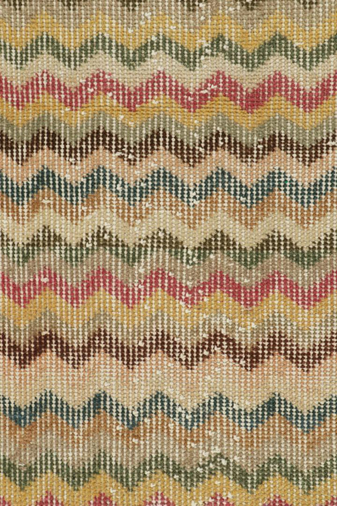 Vintage Zeki Muren Runner With Polychromatic Chevron Patterns