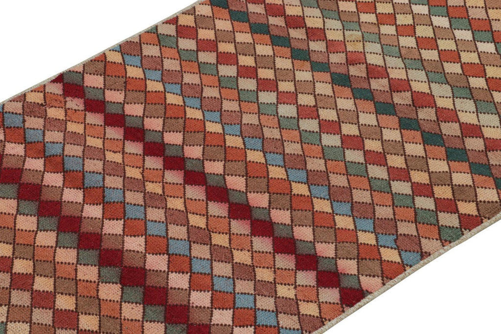 Vintage Zeki Muren Rug In Polychromatic Diamond Patterns