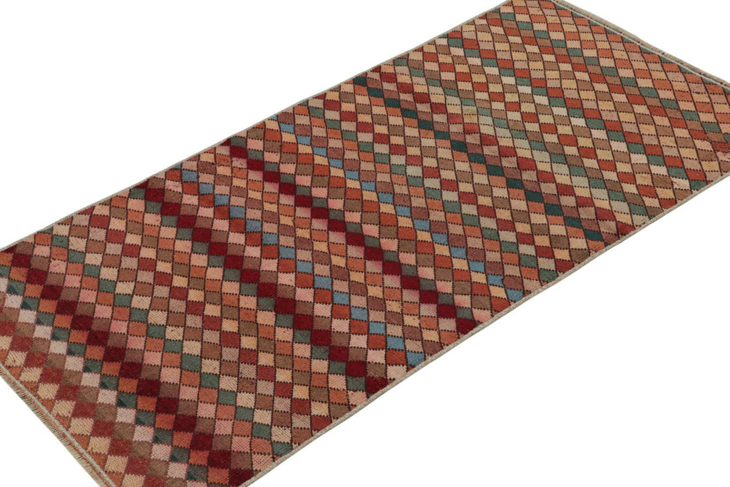 Vintage Zeki Muren Rug In Polychromatic Diamond Patterns