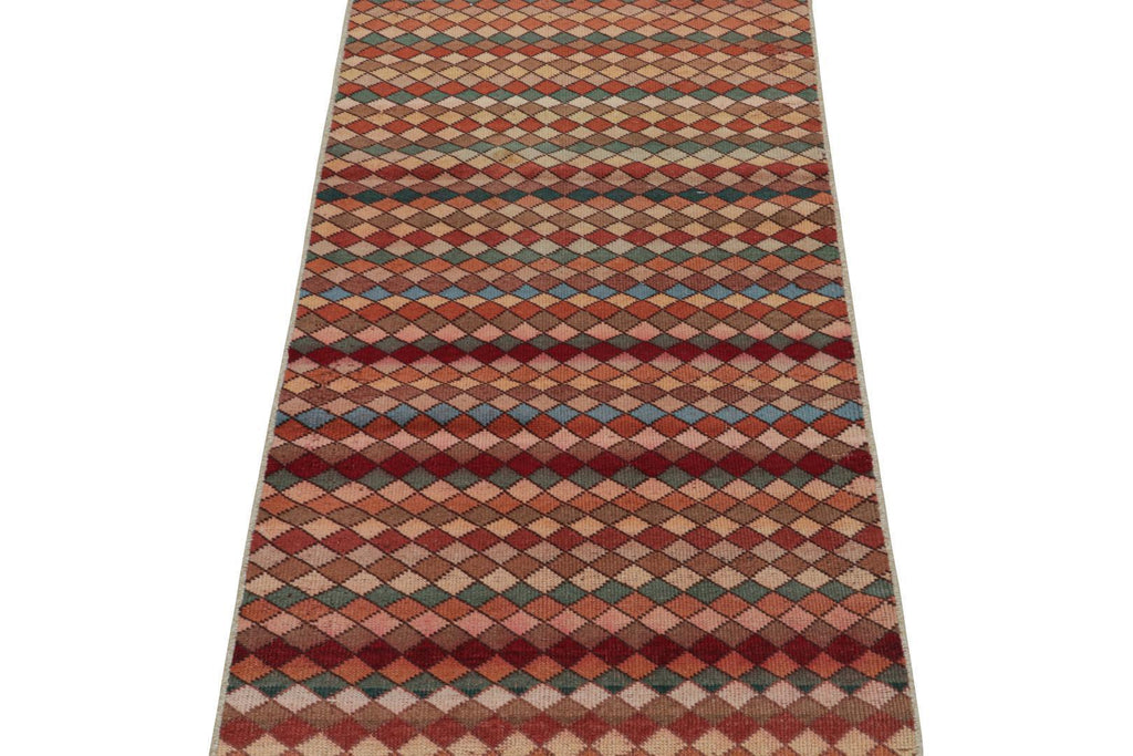 Vintage Zeki Muren Rug In Polychromatic Diamond Patterns