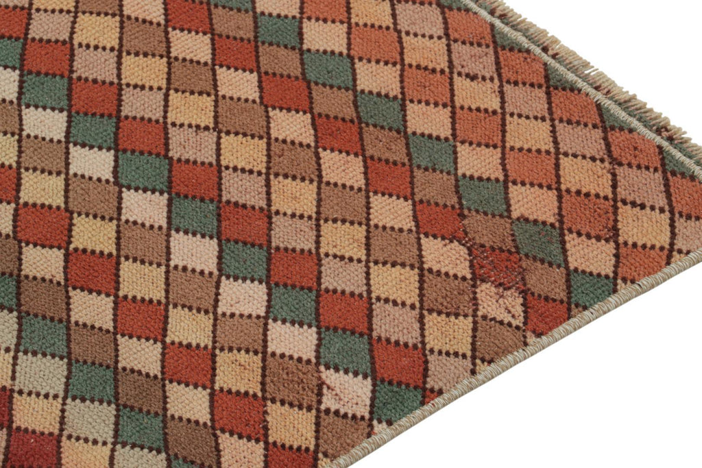 Vintage Zeki Muren Rug In Polychromatic Diamond Patterns