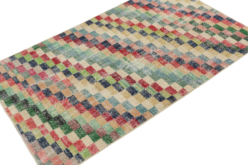 Vintage Zeki Muren Rug In Geometric Patterns