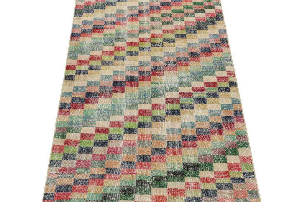 Vintage Zeki Muren Rug In Geometric Patterns