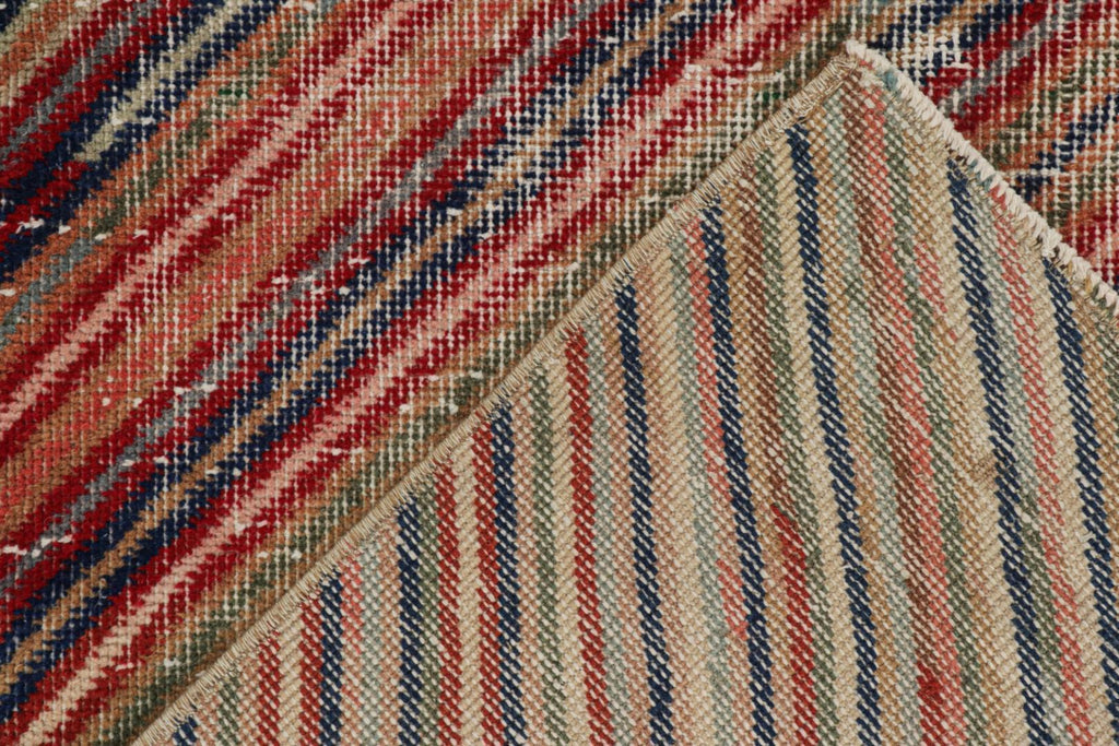 Vintage Zeki Muren Rug With Polychromatic Stripes