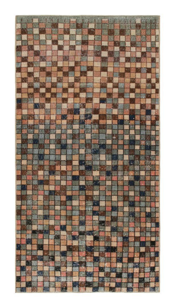 Vintage Zeki Muren Rug In Polychromatic Geometric Patterns 4x7