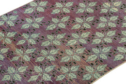 Vintage Zeki Muren Rug In Purple With Floral Patterns