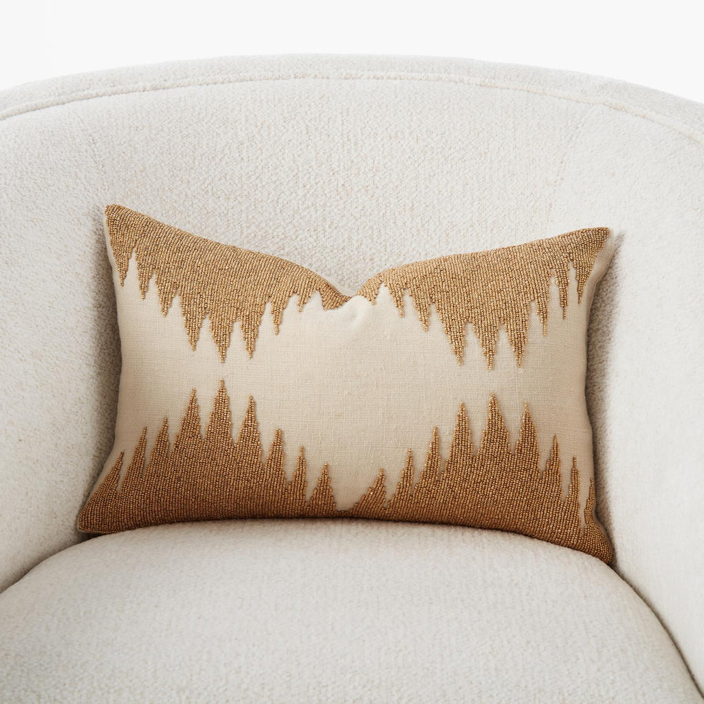 Tristan Pillow-Gold Seed Beads/Bone