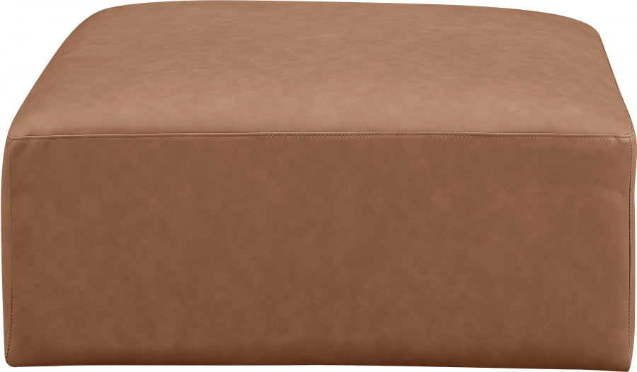 Cube Charcoal Grey Vegan Leather Ottoman