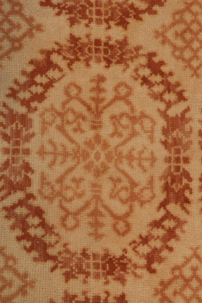 Vintage Spanish Rug In Beige With Medallions