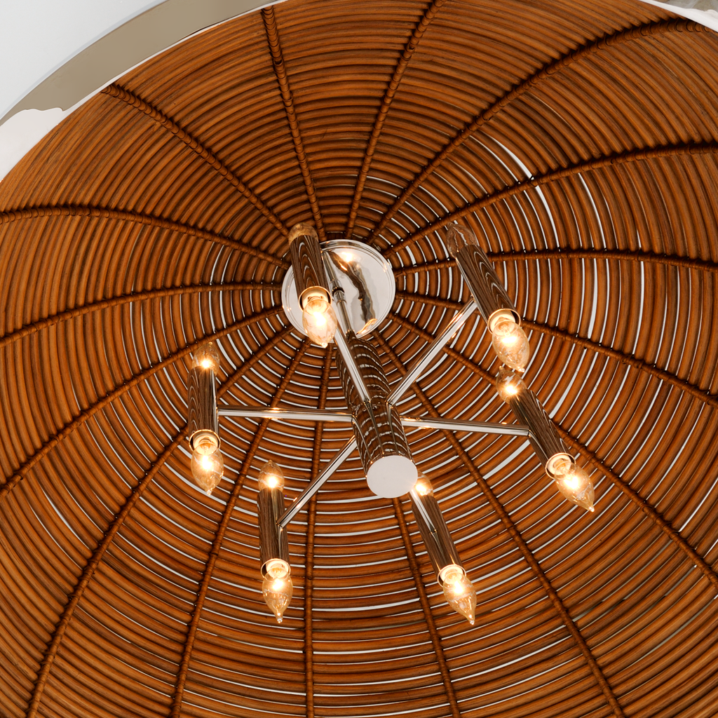 Carayes Chandelier 25" - Natural Rattan Stainless Steel