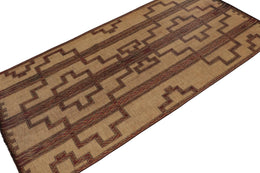 Vintage Moroccan Tuareg Mat In Beige With Geometric Patterns