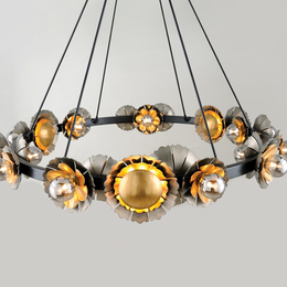 Magic Garden Chandelier 49" - Black Graphite Bronze Leaf