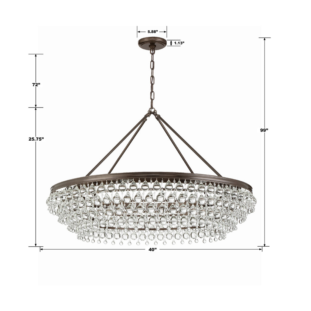 Calypso 8 Light Oval Chandelier