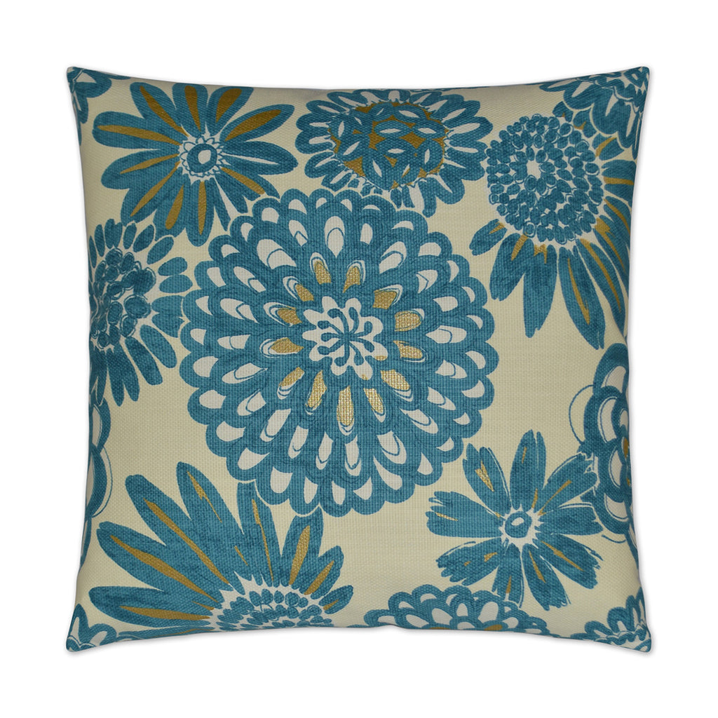 Flower Pops Pillow - Peacock