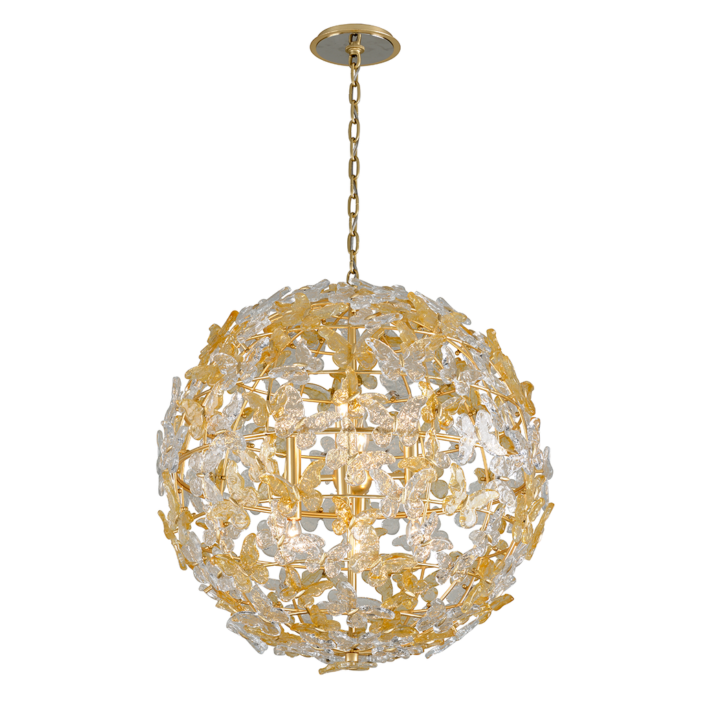 Milan Pendant 32" - Gold Leaf