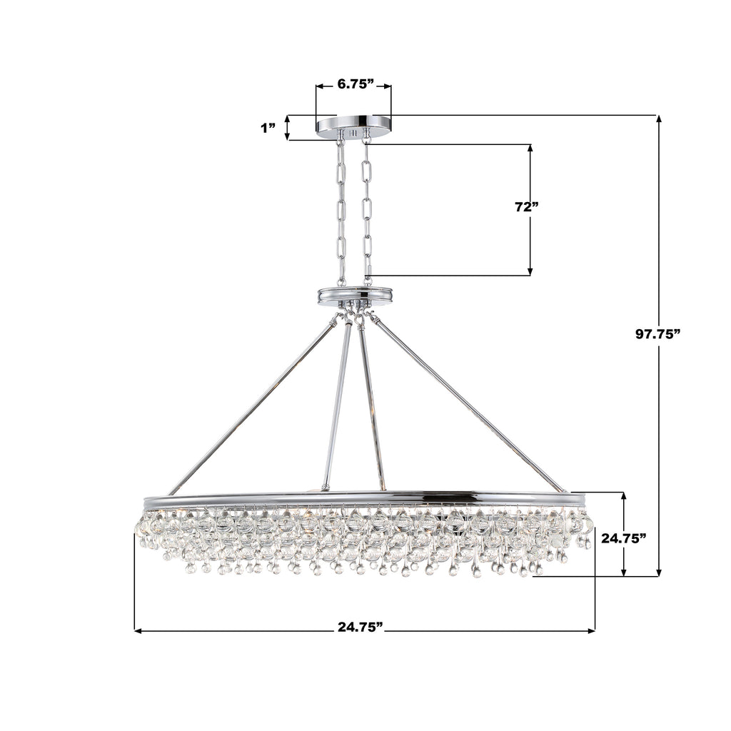 Calypso 8 Light Oval Chandelier