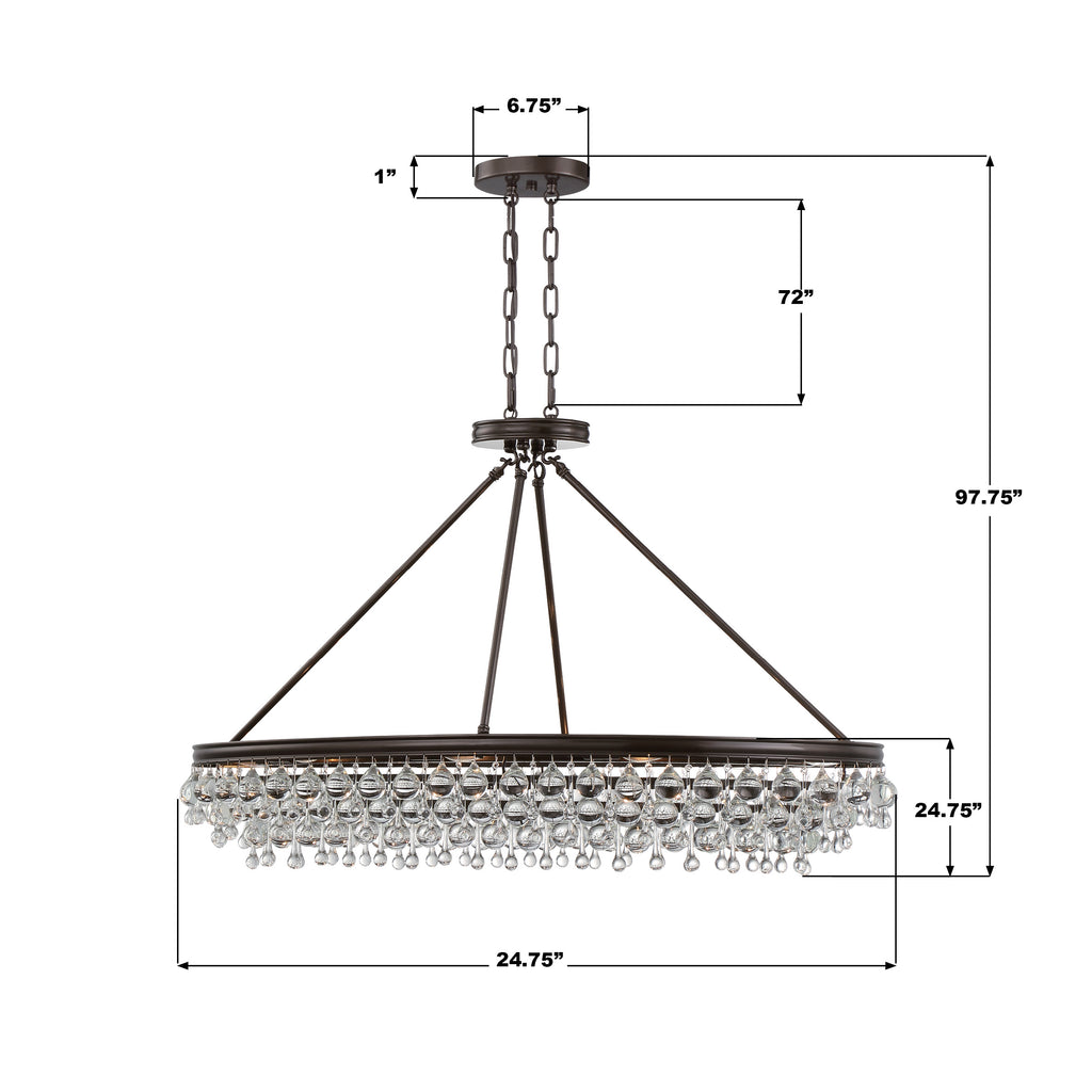 Calypso 8 Light Oval Chandelier